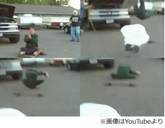 エアバッグに乗って痛い失敗、宙に舞い&ldquo;1人バックドロップ&rdquo;状態に。