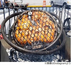 &ldquo;ジャイロ回転&rdquo;する肉焼きグリル