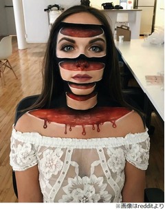 &ldquo;輪切り&rdquo;メイクの女性に驚きの声
