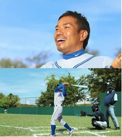長友が豪快フルスイング三振、「アサヒオフ」CMで野球ユニフォーム姿。
