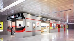 ローソン初&ldquo;電車型コンビニ&rdquo;、運転席の位置には撮影コーナーも。