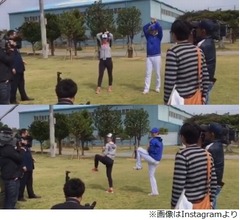 稲村亜美、DeNA井納投手にそっくりだった