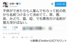 スピードワゴン小沢が子供に付けたい名前「7人に虹の色を割り振りたい」。
