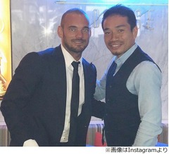 長友が&ldquo;親友&rdquo;スナイデルと5年ぶり再会