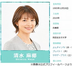 MBSの清水麻椰アナが結婚、「プレバト!!」「サタデープラス」などに出演