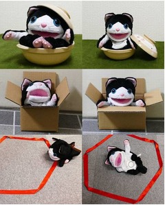 猫の口パクパクで演奏する楽器、パッケージは猫鍋・捨て猫・猫転送装置も。