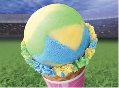 サーティワンが&ldquo;ブラジル&rdquo;味、国旗の3色をシャーベットで表現。