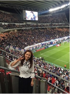 平愛梨「長友さん素敵でした」、キリン杯観戦後にブログで感謝や心境。