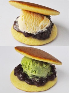 ブルーシールアイスのどら焼き、沖縄の甘味しゅり春秋とのコラボで。