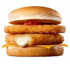 大胆肉なし「のび〜るチーズバーガー」