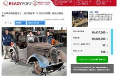 幻の車復活支援1000万円突破、奇跡的に発見された「くろがね四起」。