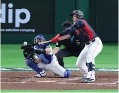 岡本の適時打　野球