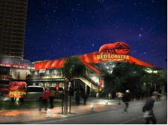 沖縄に&ldquo;巨大ロブスター&rdquo;出現、レッドロブスター新店舗に大看板。