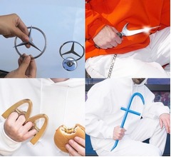 企業のロゴマークで&ldquo;武器&rdquo;作る