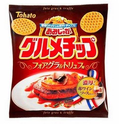 フォアグラ＆トリュフ味ポテチ、東ハト「グルメチップあみじゃが」で。