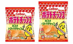 カゴメケチャップ味のポテチ、ほどよい酸味とうま味が絶妙にマッチ。
