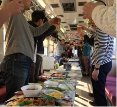 フライ付きビール列車「プレミアムフライ電」