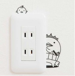 部屋に隠れるバリィさんと生活、&ldquo;暮らしている&rdquo;風のステッカー。