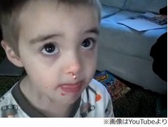 顔に&ldquo;証拠&rdquo;残し嘘つく男の子、母がつまみ食い追及も絶対に認めず。
