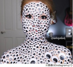 リアル妖怪百目&hellip;顔と上半身埋め尽くす動眼