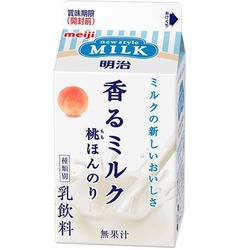 ふわっと桃のフレーバーミルク、明治が東北限定「香るミルク」新作。
