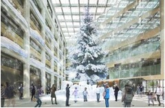 高さ14.5mの屋内最大級ツリー、日本郵便の商業施設「KITTE」に登場。