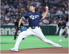 力投する孫珠瑛　野球