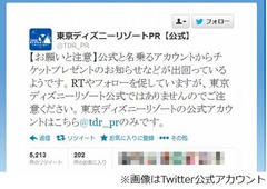 TDRが偽ツイッターに注意喚起、公式アカウントは「@TDR_PRのみ」。