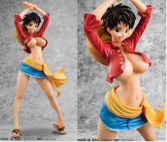 ワンピースのルフィを&ldquo;女体化&rdquo;、セクシー＆健康的なフィギュアに。