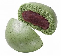 あんこ増量「よもぎ生地のこしあんまん」