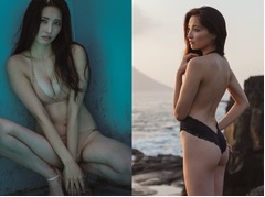 大石絵理が大胆初水着グラビア、胸の谷間や美しいボディライン披露。