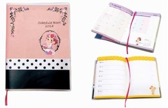 ペコちゃん手帳2014プレゼント、ペコちゃんやケーキのシールも付属。