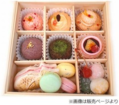 木箱入りの「懐石ドルチェ」、ジェラートのスイーツをギュッと。