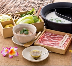 しゃぶしゃぶ温野菜でココナッツ＆パクチー豚しゃぶ