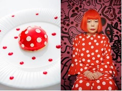 草間彌生の&ldquo;水玉&rdquo;デザートに、展覧会開催記念メニューとして販売。