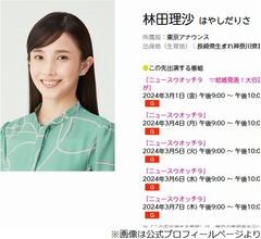 NHK林田理沙アナ、結婚した大谷翔平選手の「デレッとした表情、見たいな」