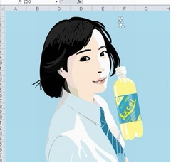 Excelで広瀬すずを描いてみた「そういうソフトじゃねえからこれ」。