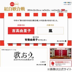紅白司会は吉高由里子と嵐に、嵐は史上初の5年連続起用の快挙。