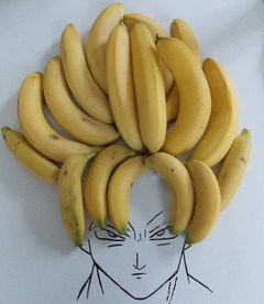 【写真】バナナでスーパーサイヤ人再現、米国のネットで話題に。