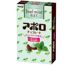 「アポロ」にすっきりミント味、「フィールミントチョコ」とコラボ。