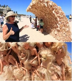 【写真】バービー3000体の大きな&ldquo;波&rdquo;、ビーチ美術展の作品が話題に。