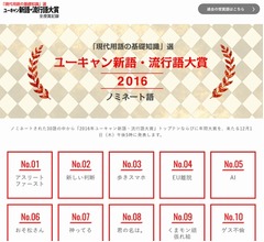 「新語・流行語大賞」のノミネート30語発表