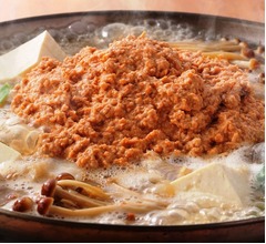 あん肝どっさりあんこう鍋、〆の雑炊も絶品