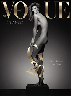 ジゼルが20周年祝うヌード披露、ブラジル版ヴォーグ40周年記念号表紙に。