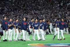 敗れた韓国ナイン　野球