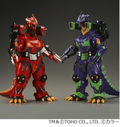 メカゴジラがエヴァのカラーに、「初号機」「2号機」をイメージ。