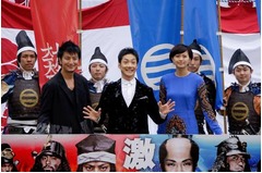 野村萬斎らが道頓堀に&ldquo;出陣&rdquo;、「のぼうの城」公開直前イベントで。