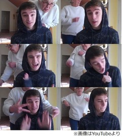 &ldquo;踊るおばあちゃん&rdquo;が大人気、パフォーマンスする孫の背後で存在感。