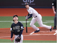 左飛に倒れた大谷　野球
