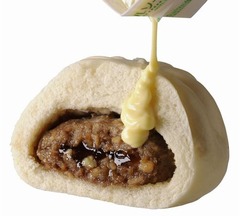 別添ソースで楽しむ中華まん、ミニストップが「てりマヨハンバーグまん」。